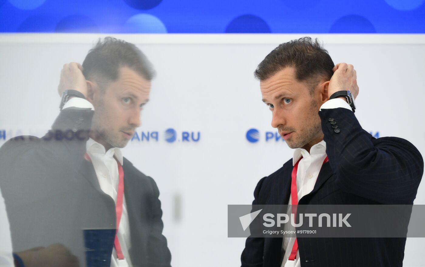 SPIEF-2026. RIA Novosti stand and Sputnik Radio studio