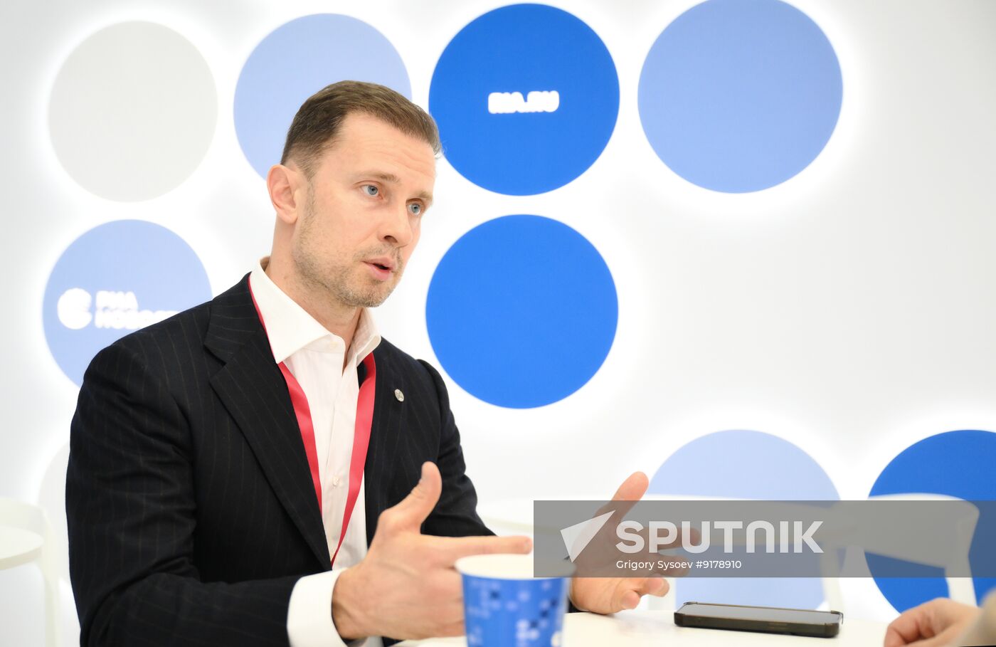 SPIEF-2026. RIA Novosti stand and Sputnik Radio studio