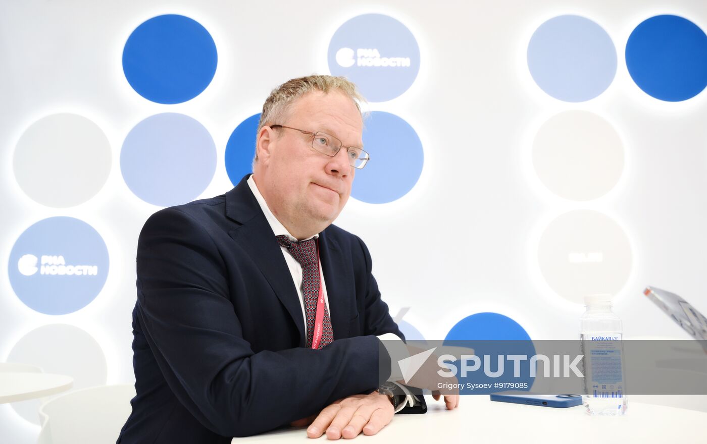 SPIEF-2026. RIA Novosti stand and Sputnik Radio studio