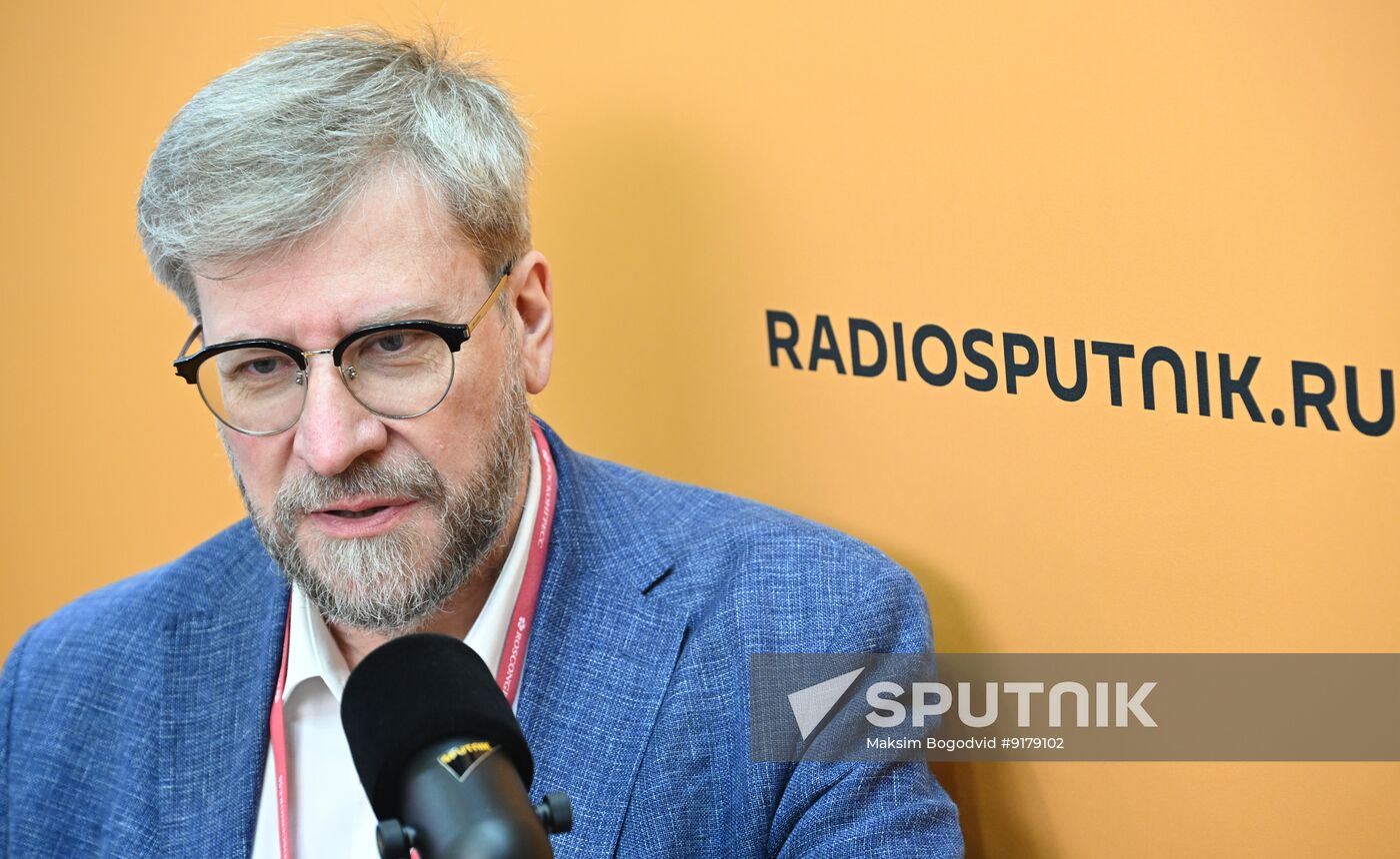SPIEF-2026. RIA Novosti stand and Sputnik Radio studio