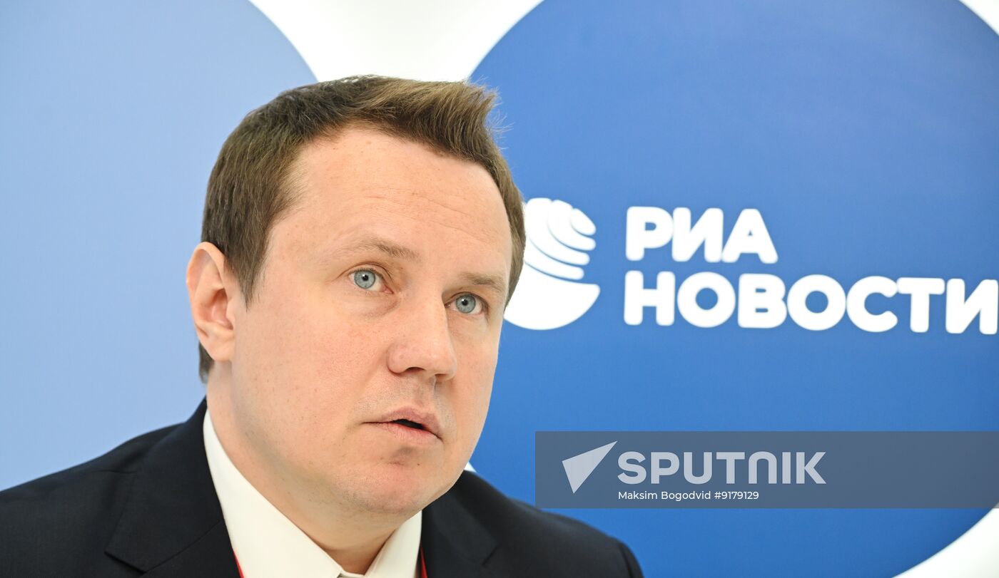 SPIEF-2026. RIA Novosti stand and Sputnik Radio studio
