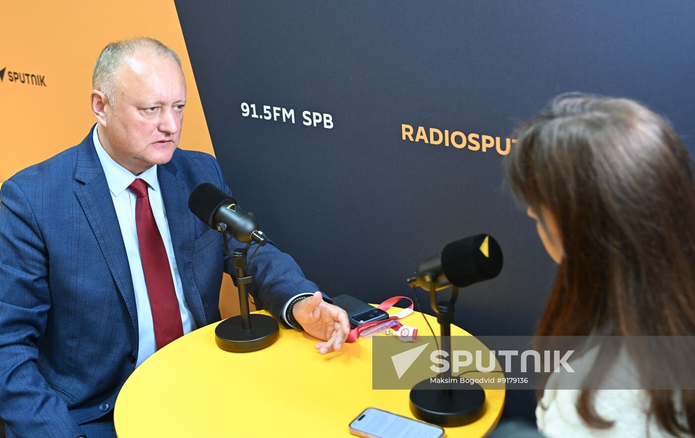 SPIEF-2026. RIA Novosti stand and Sputnik Radio studio