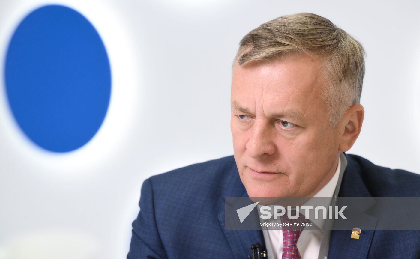 SPIEF-2026. RIA Novosti stand and Sputnik Radio studio