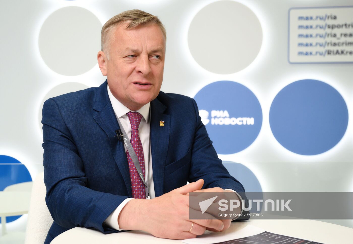 SPIEF-2026. RIA Novosti stand and Sputnik Radio studio