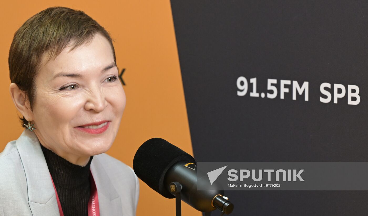 SPIEF-2026. RIA Novosti stand and Sputnik Radio studio