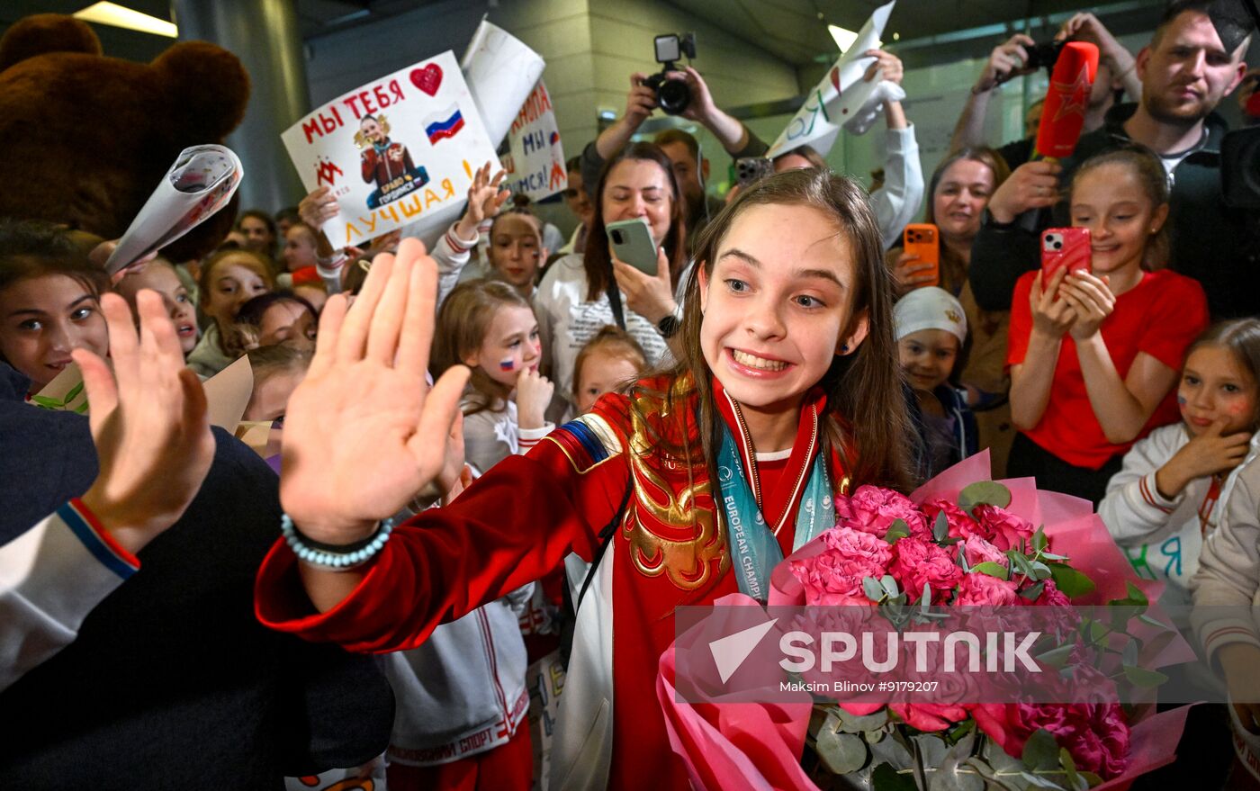 Russia Rhythmic Gymnastics European Championships Team Arrival