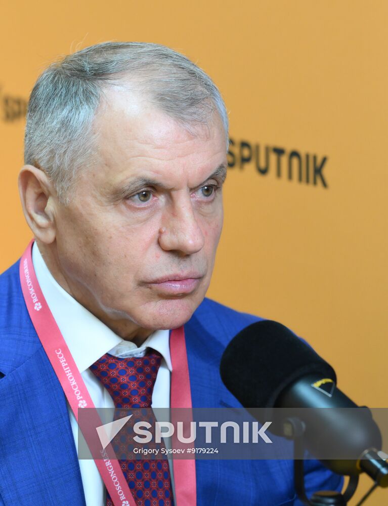 SPIEF-2026. RIA Novosti stand and Sputnik Radio studio