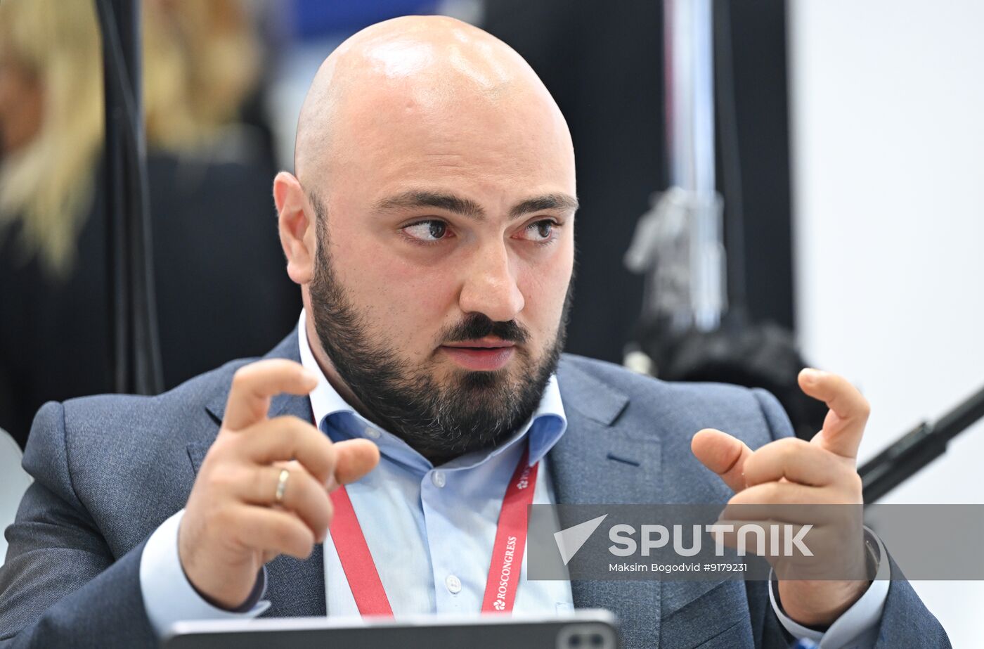 SPIEF-2026. RIA Novosti stand and Sputnik Radio studio