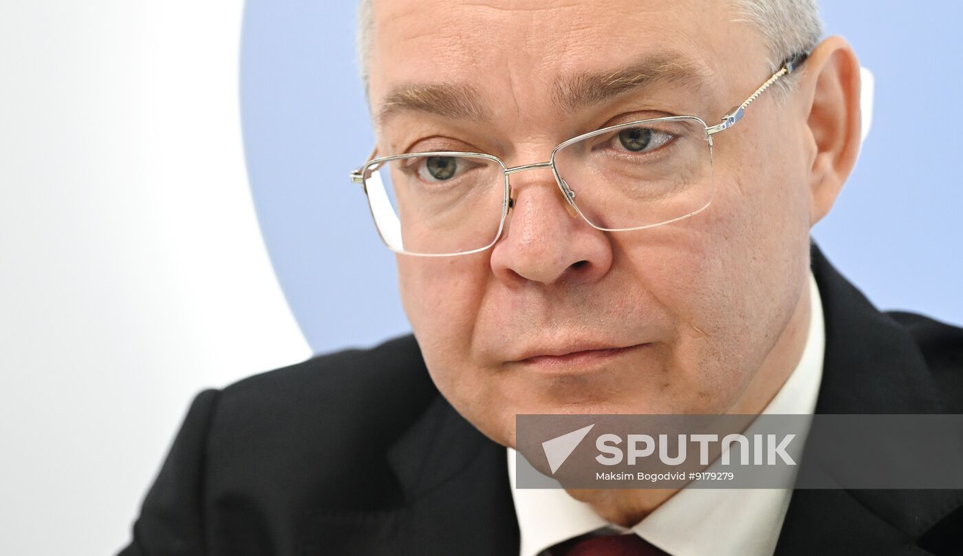 SPIEF-2026. RIA Novosti stand and Sputnik Radio studio