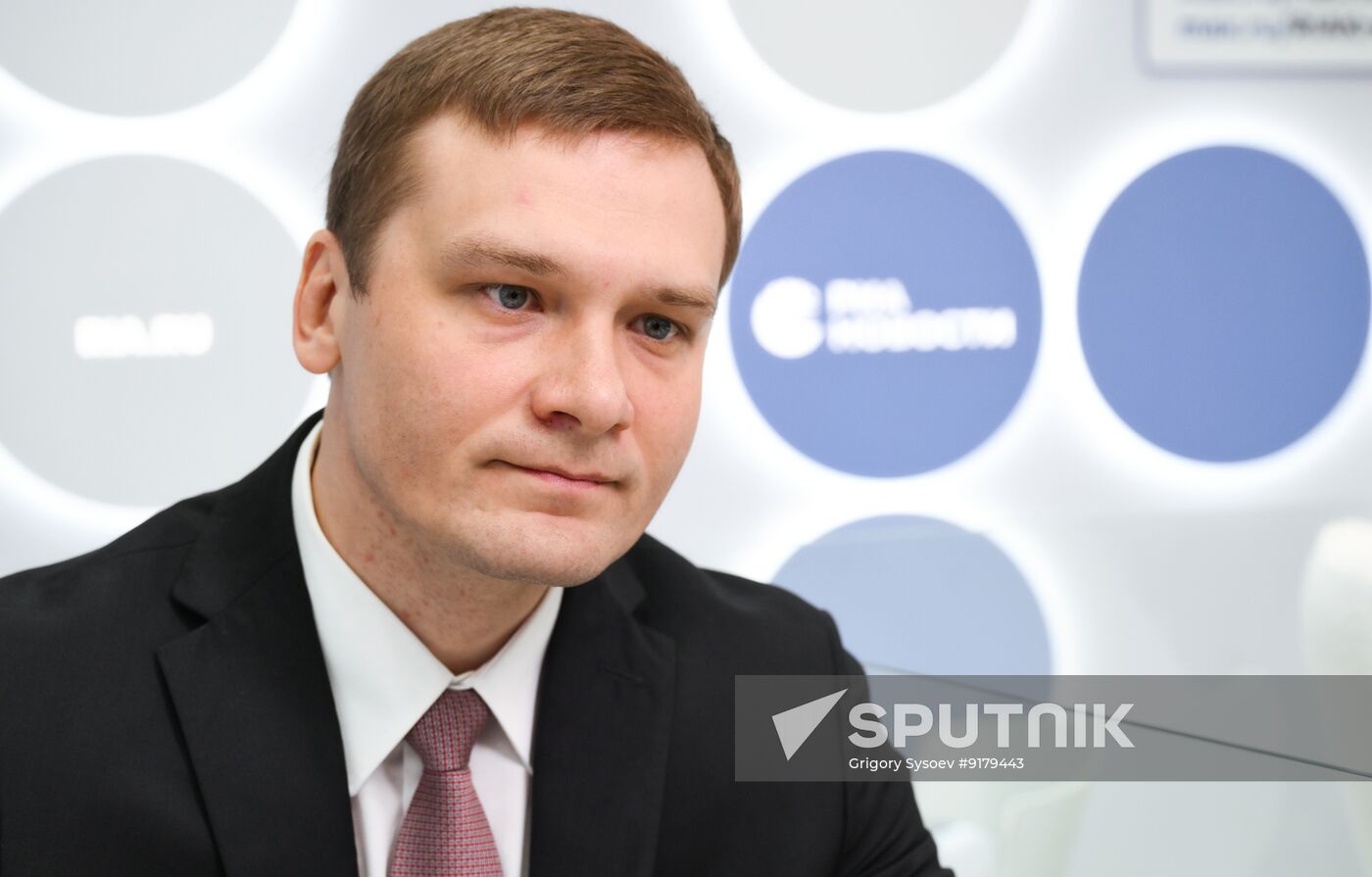 SPIEF-2026. RIA Novosti stand and Sputnik Radio studio