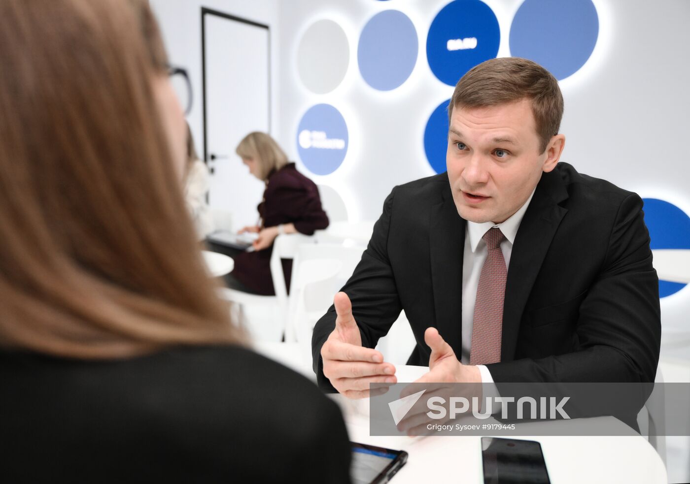 SPIEF-2026. RIA Novosti stand and Sputnik Radio studio
