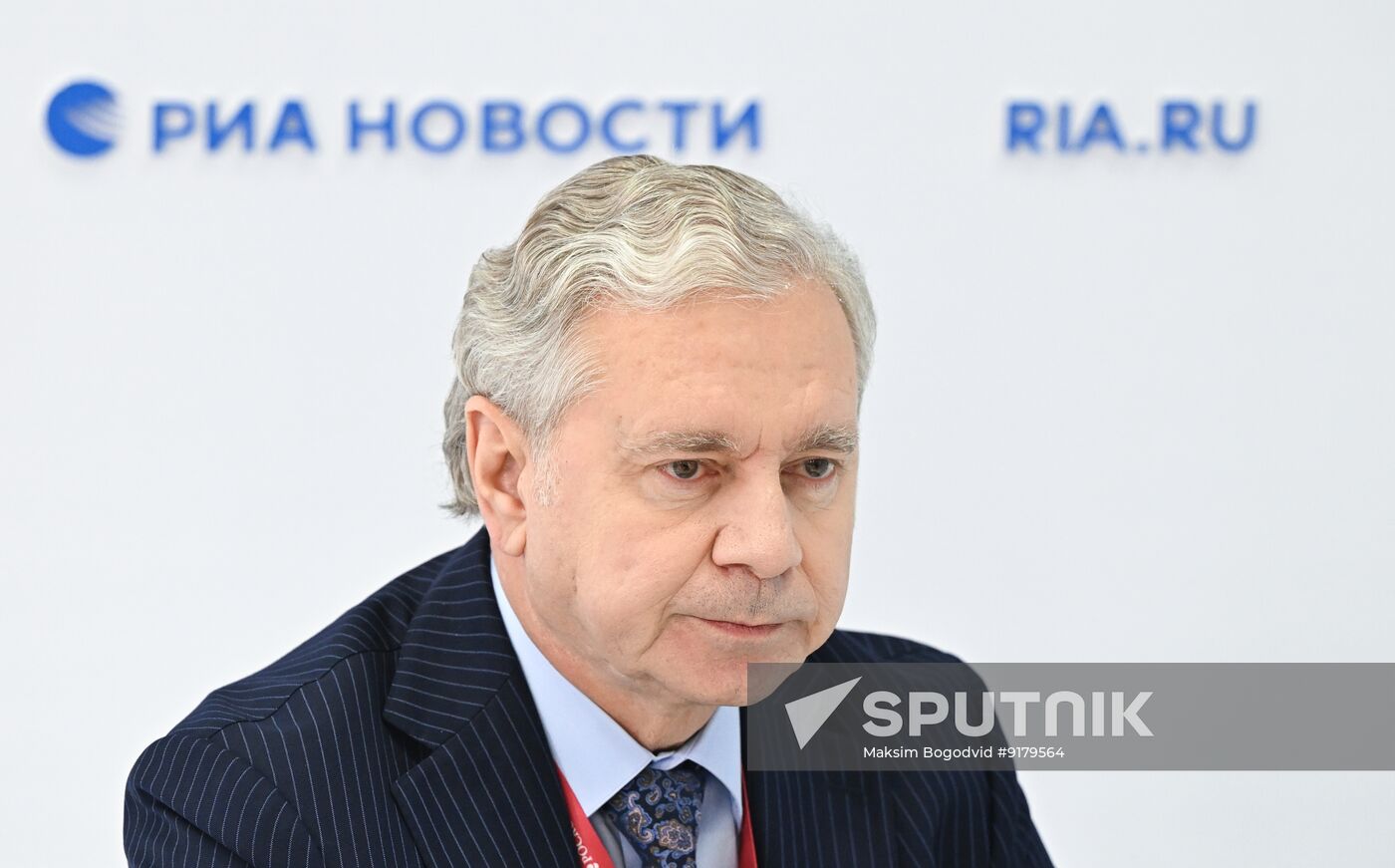 SPIEF-2026. RIA Novosti stand and Sputnik Radio studio