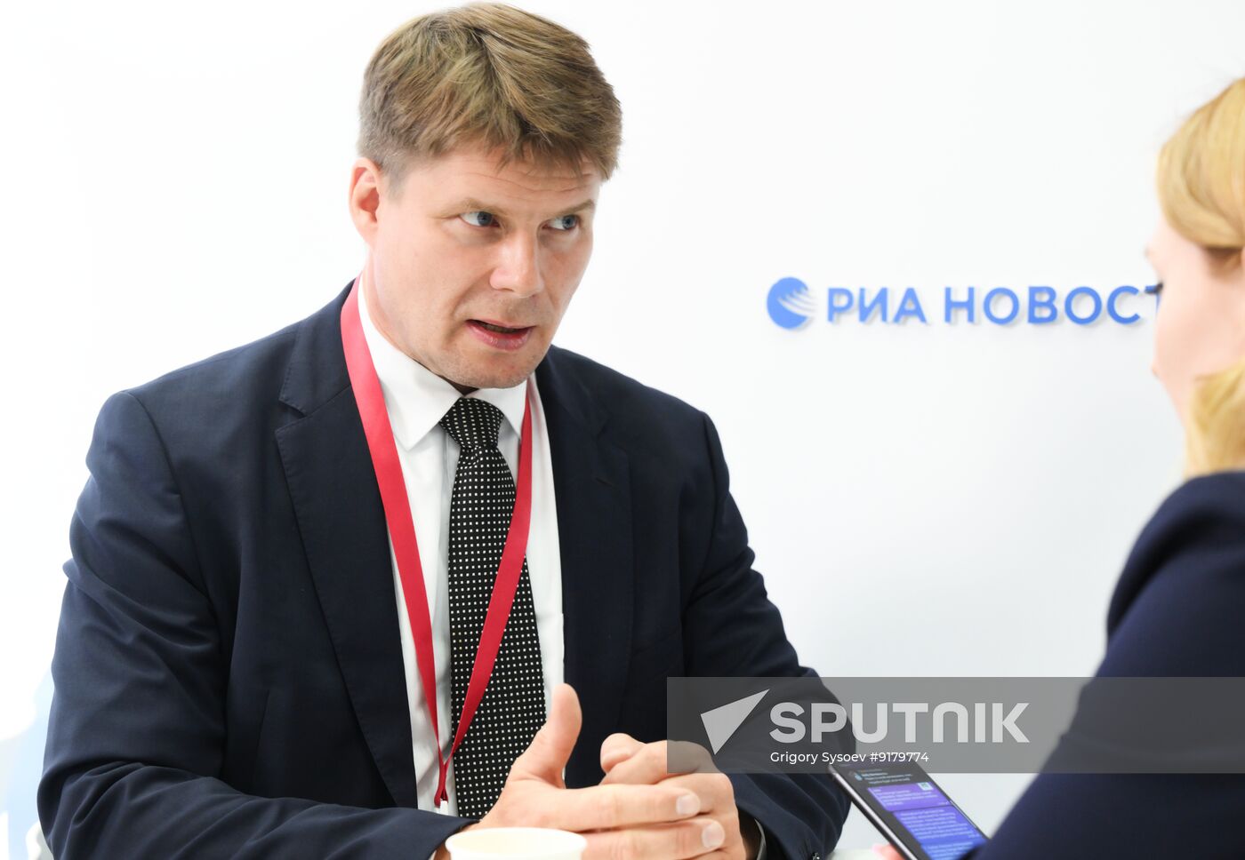 SPIEF-2026. RIA Novosti stand and Sputnik Radio studio