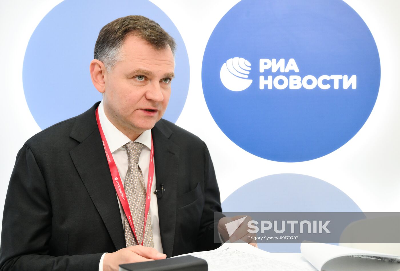 SPIEF-2026. RIA Novosti stand and Sputnik Radio studio