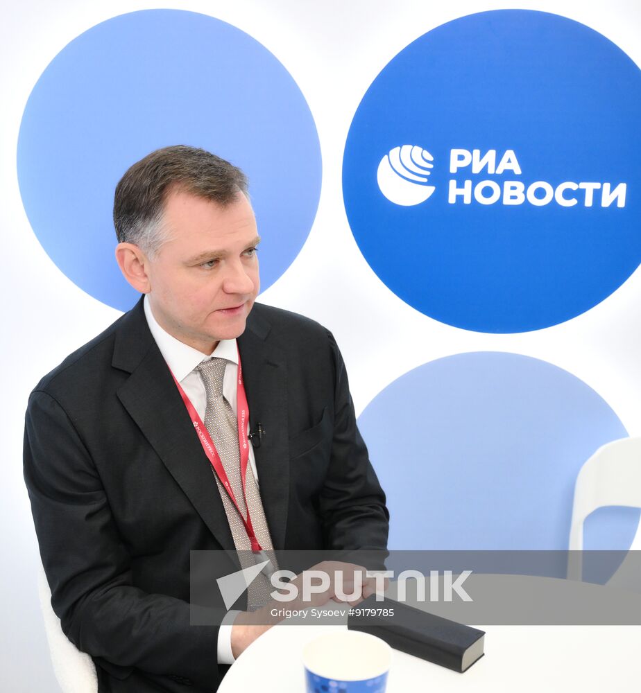 SPIEF-2026. RIA Novosti stand and Sputnik Radio studio