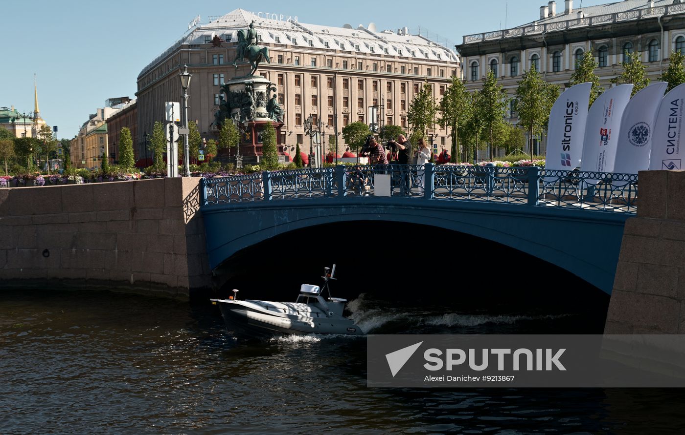 Russia Parliamentary Election Campaign Unmanned Boat