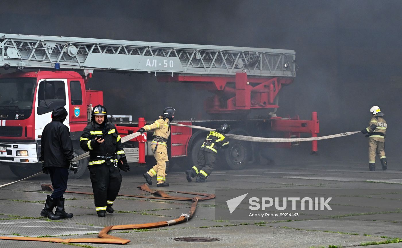 Russia Warehouse Fire