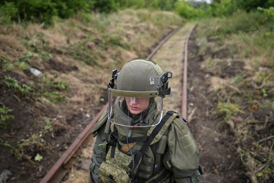 Russia Ukraine Military Operation Railway Troops