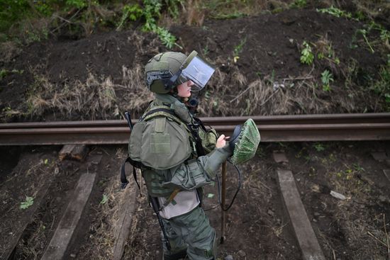 Russia Ukraine Military Operation Railway Troops