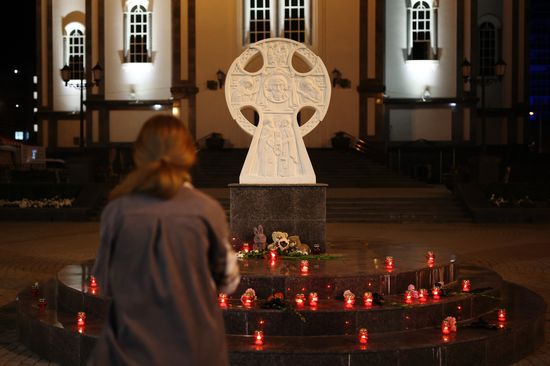 Russia Ukraine Drone Attack Makeshift Memorial