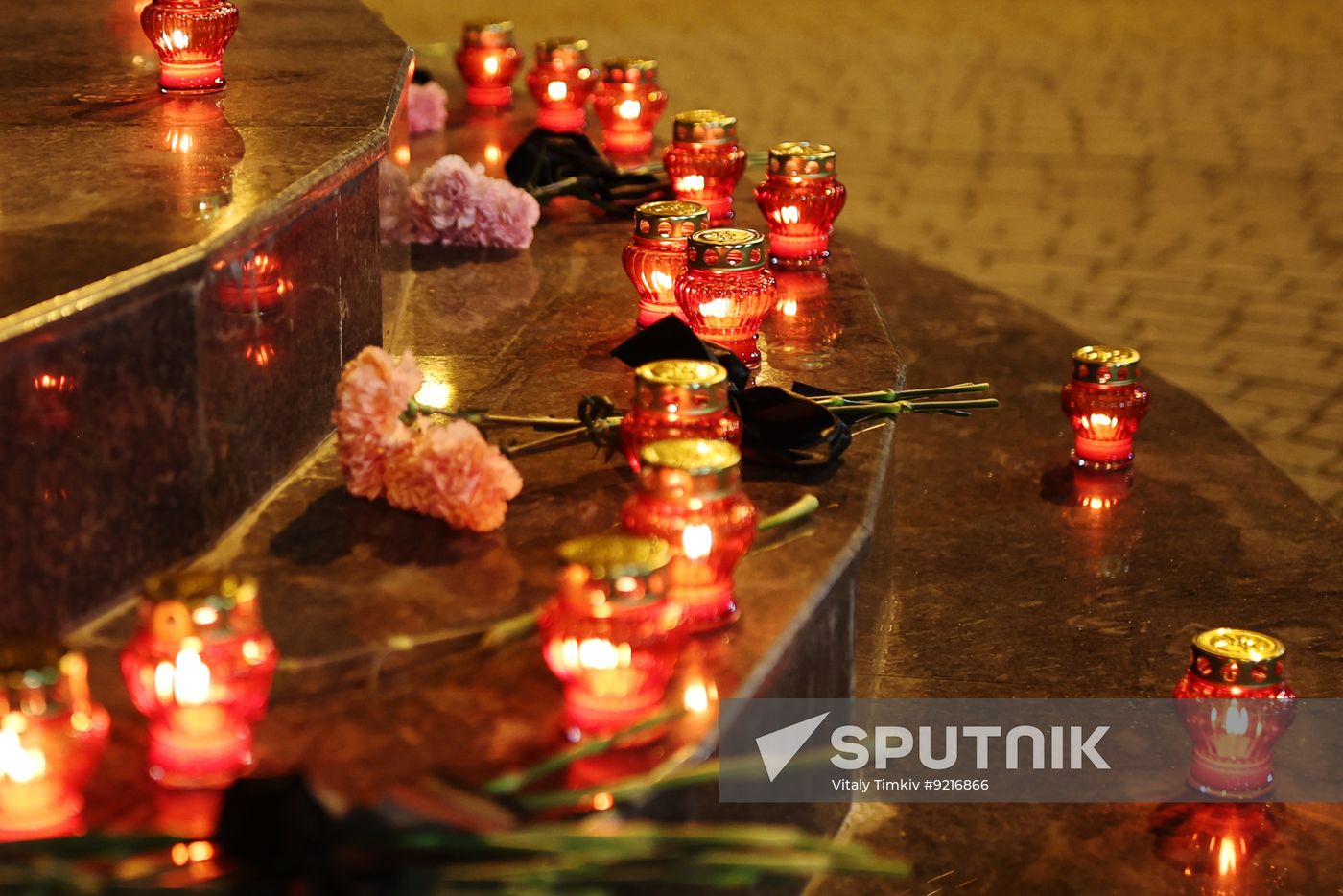 Russia Ukraine Drone Attack Makeshift Memorial
