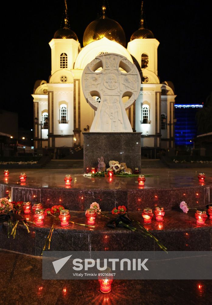 Russia Ukraine Drone Attack Makeshift Memorial