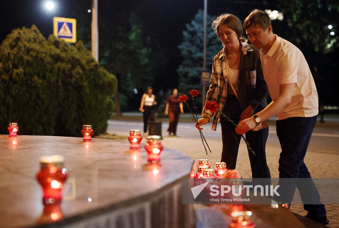 Russia Ukraine Drone Attack Makeshift Memorial
