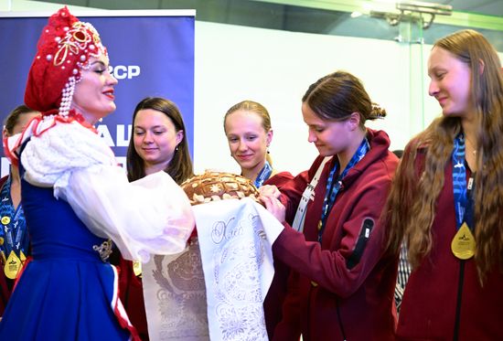 Russia European Aquatics Championships Team Arrival