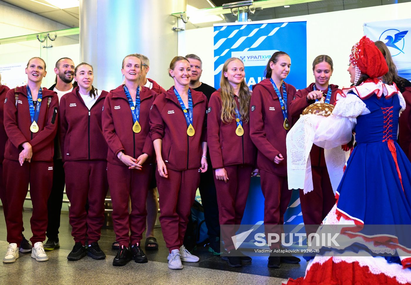 Russia European Aquatics Championships Team Arrival