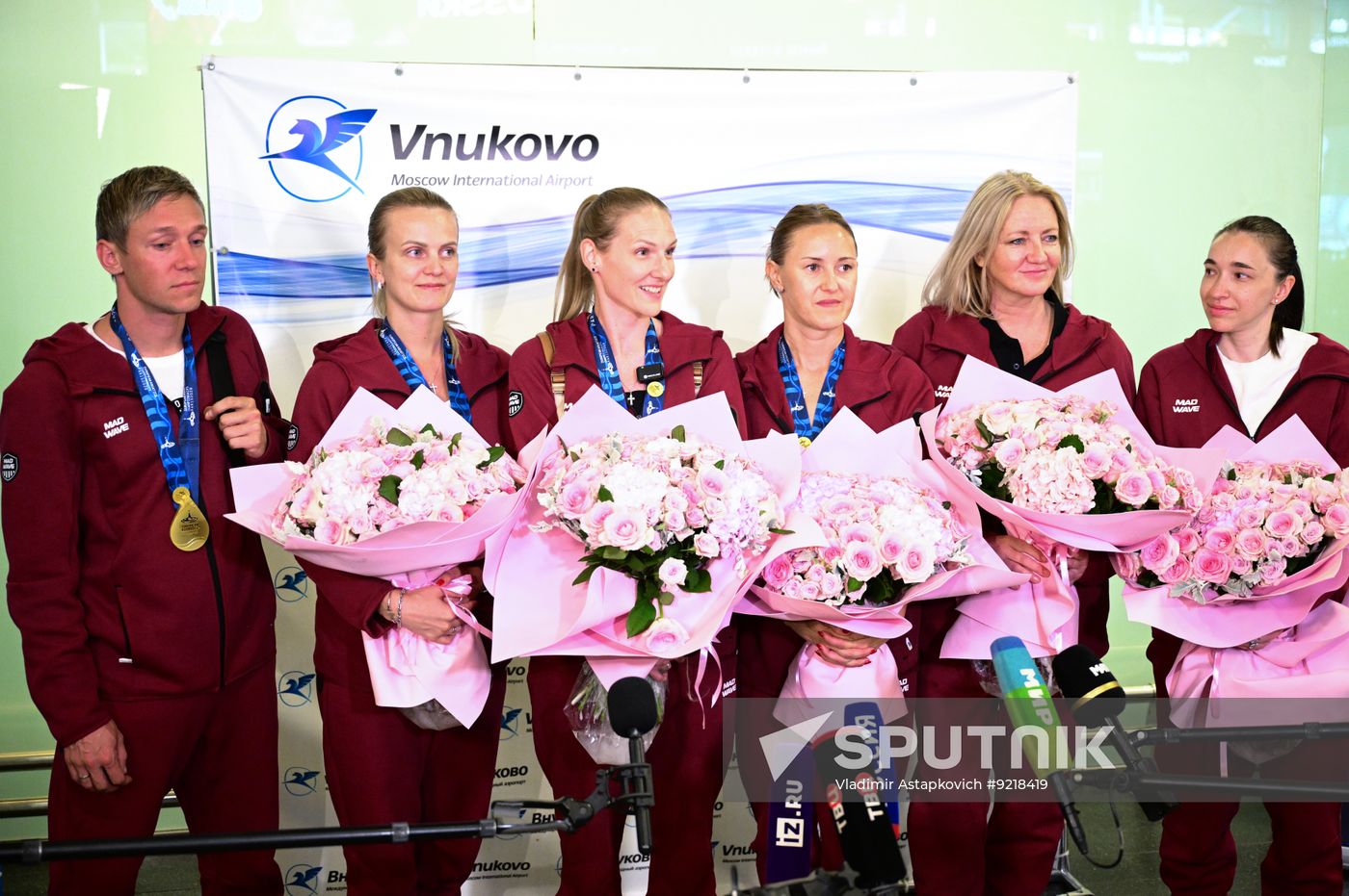 Russia European Aquatics Championships Team Arrival
