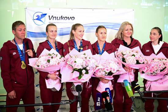 Russia European Aquatics Championships Team Arrival