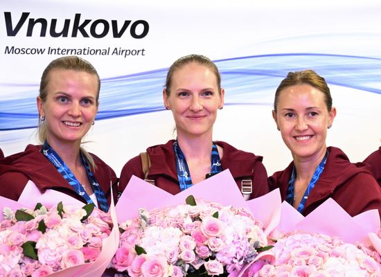 Russia European Aquatics Championships Team Arrival