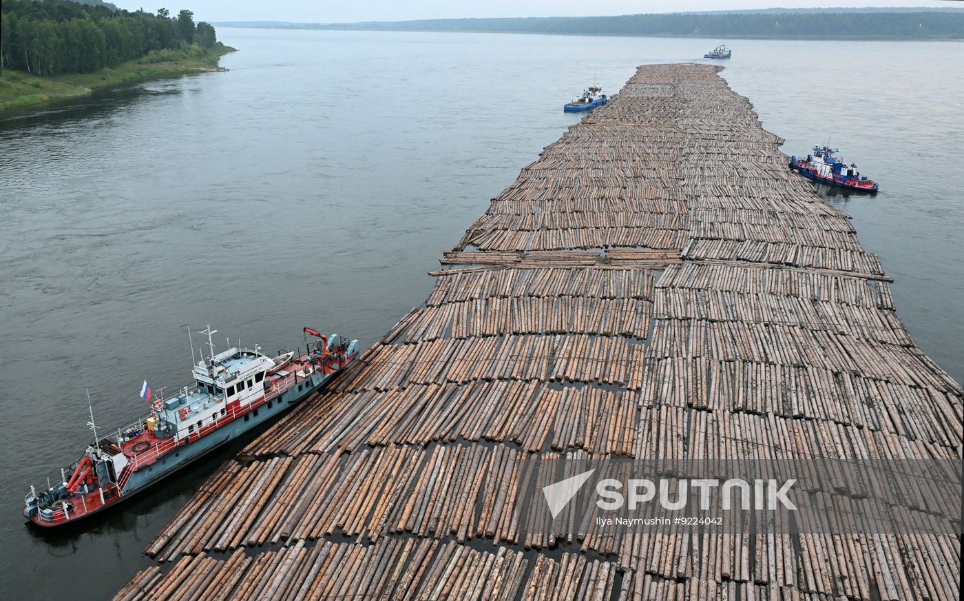 Russia Siberia Timber Rafting