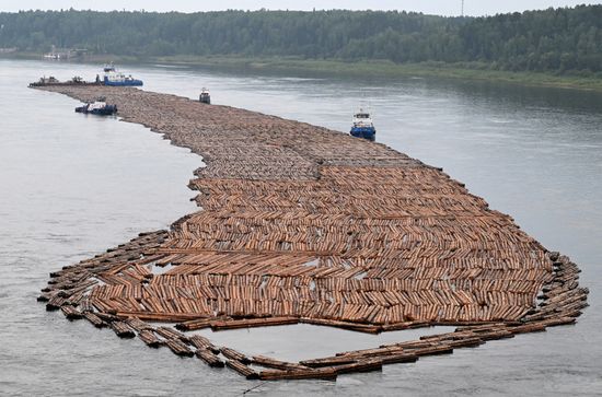 Russia Siberia Timber Rafting