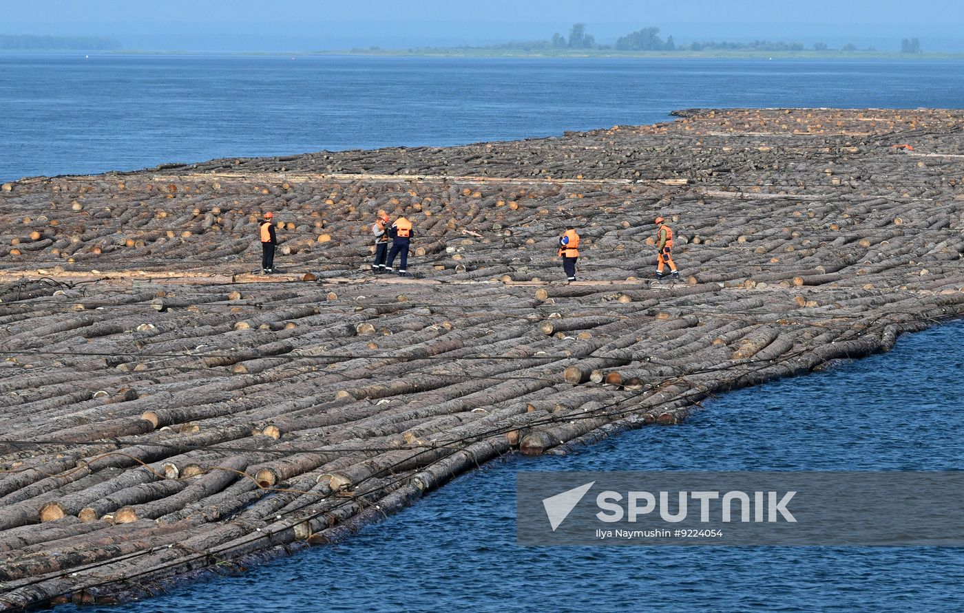Russia Siberia Timber Rafting