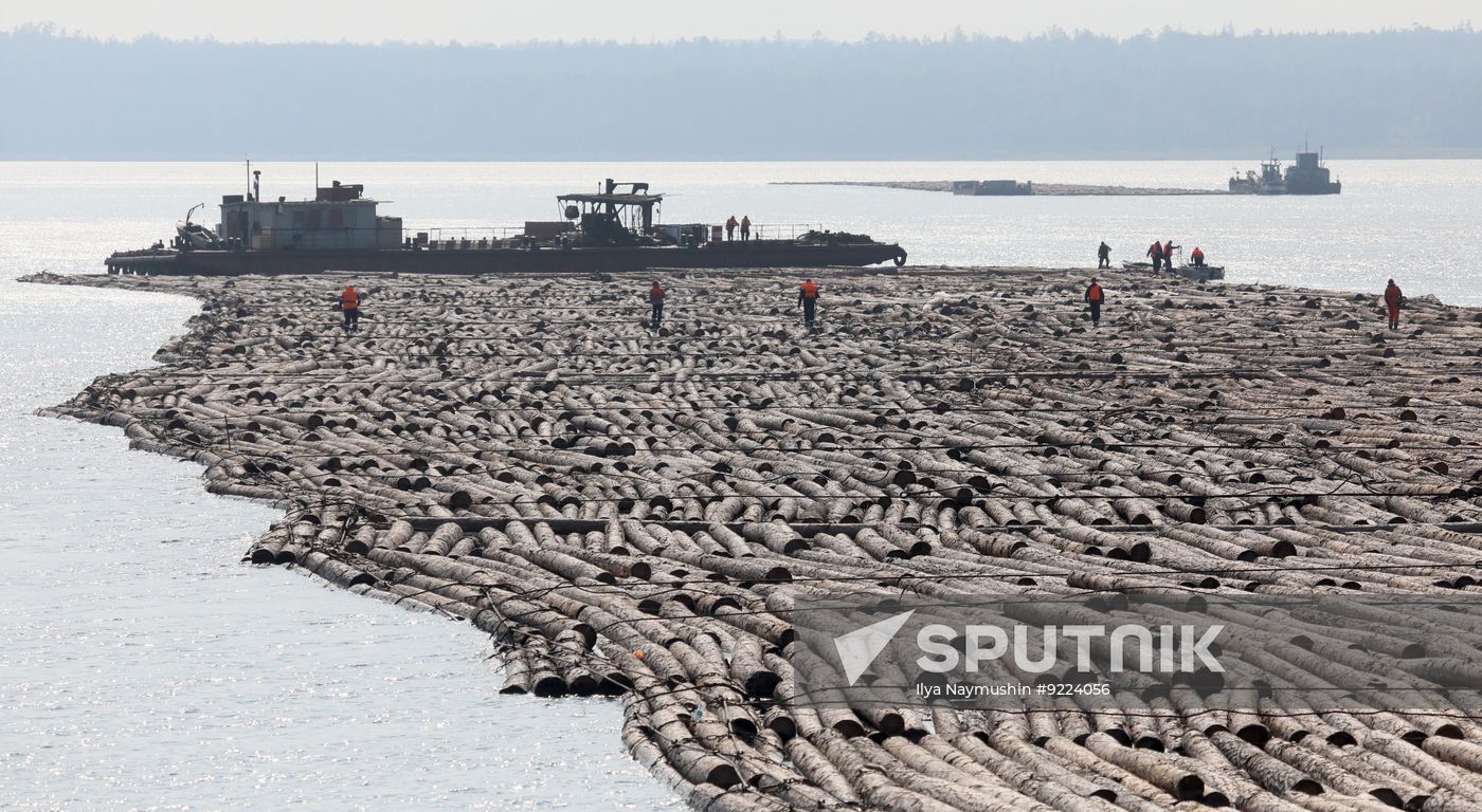 Russia Siberia Timber Rafting
