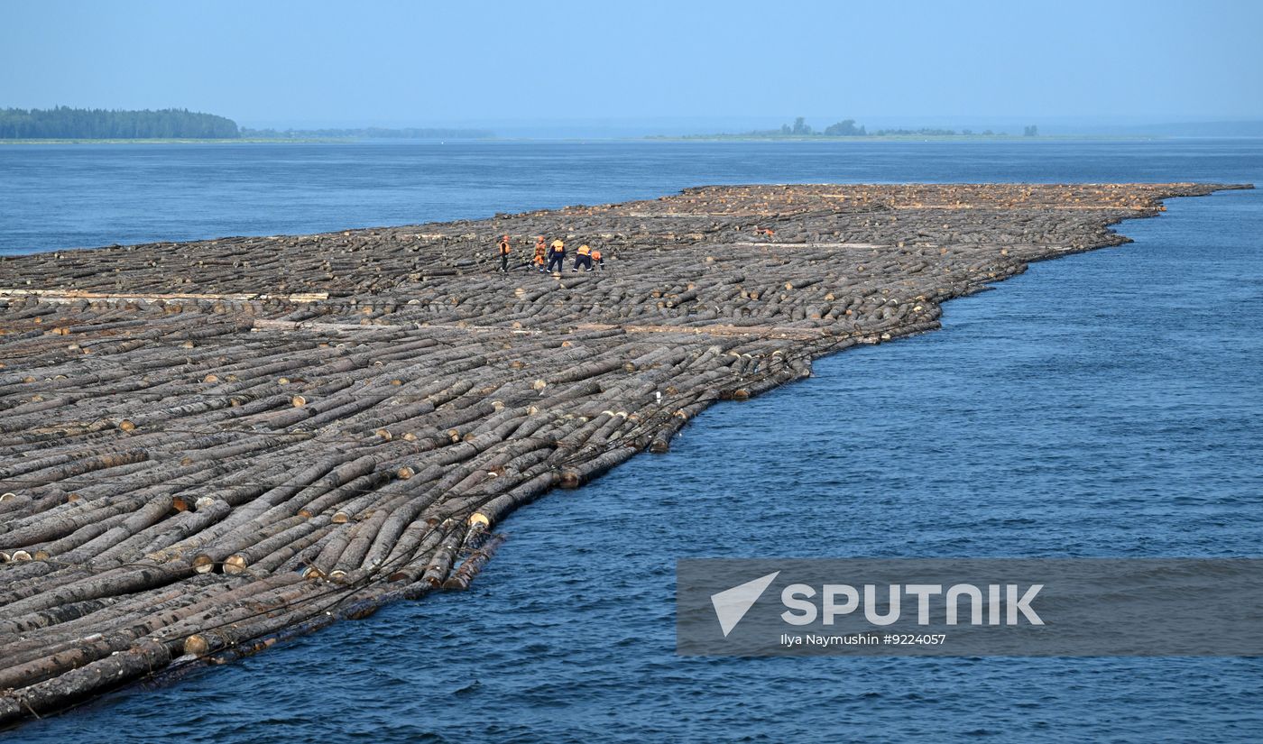 Russia Siberia Timber Rafting