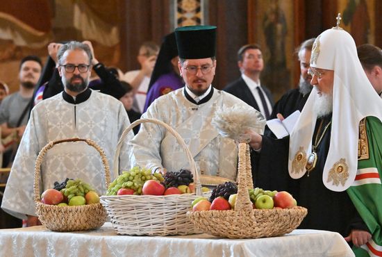 Russia Religion Patriarch Transfiguration Feast