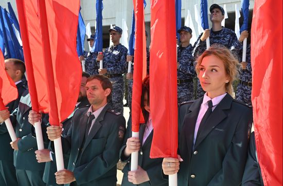 Russia National Flag Day Preparations