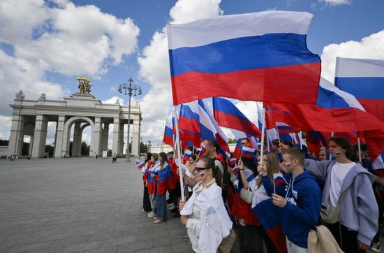 Russia National Flag Day Preparations