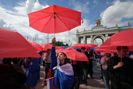 Russia National Flag Day Preparations