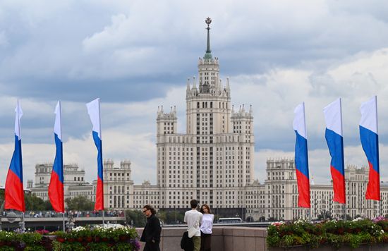 Russia National Flag Day Preparations