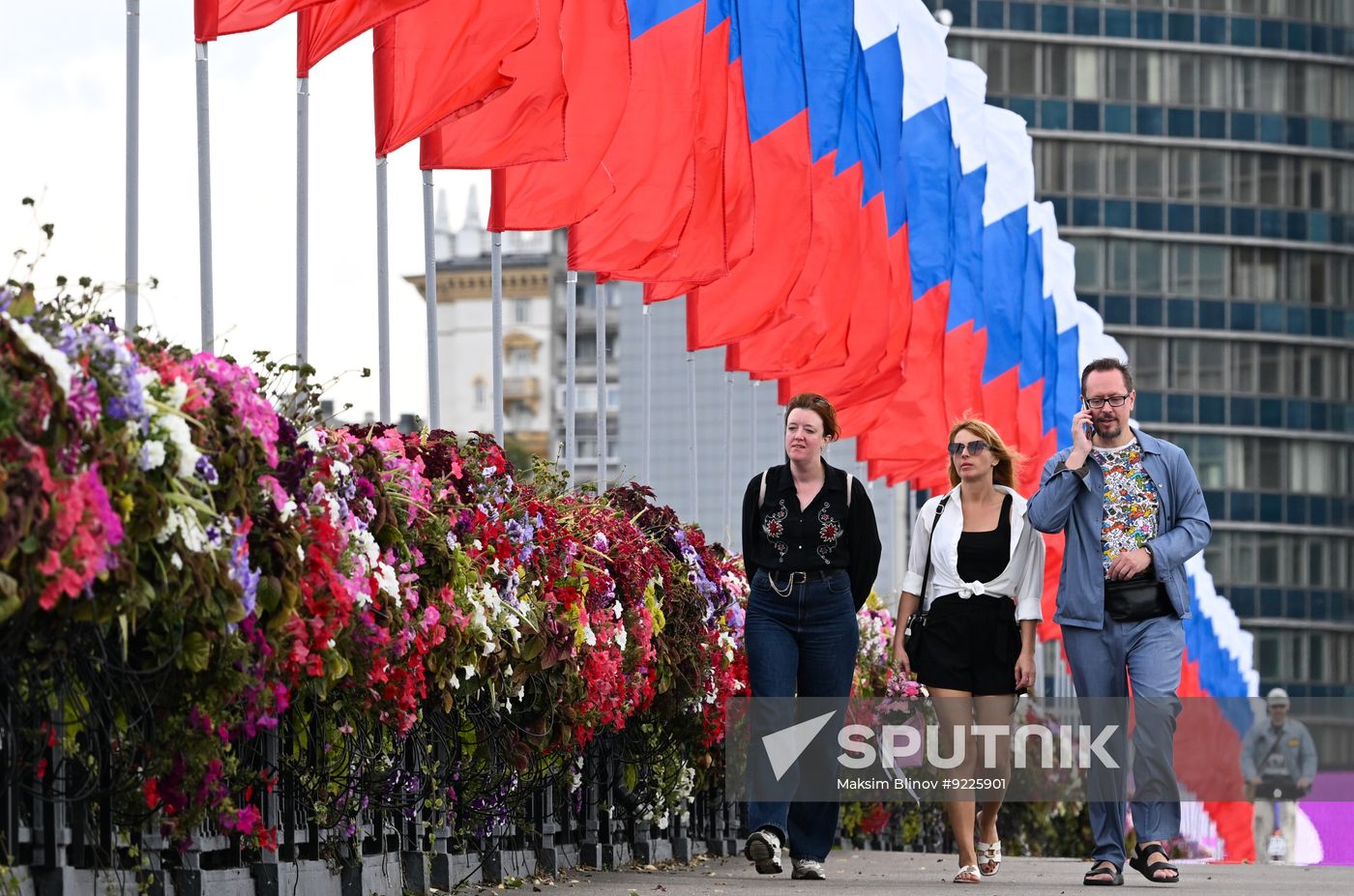 Russia National Flag Day Preparations