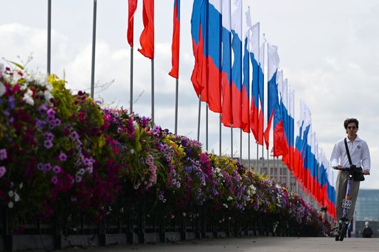 Russia National Flag Day Preparations