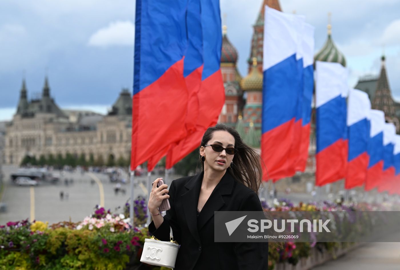 Russia National Flag Day Preparations