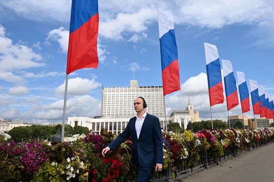 Russia National Flag Day Preparations