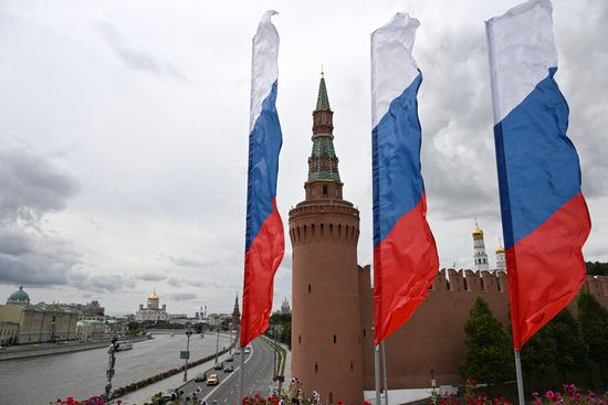 Russia National Flag Day Preparations
