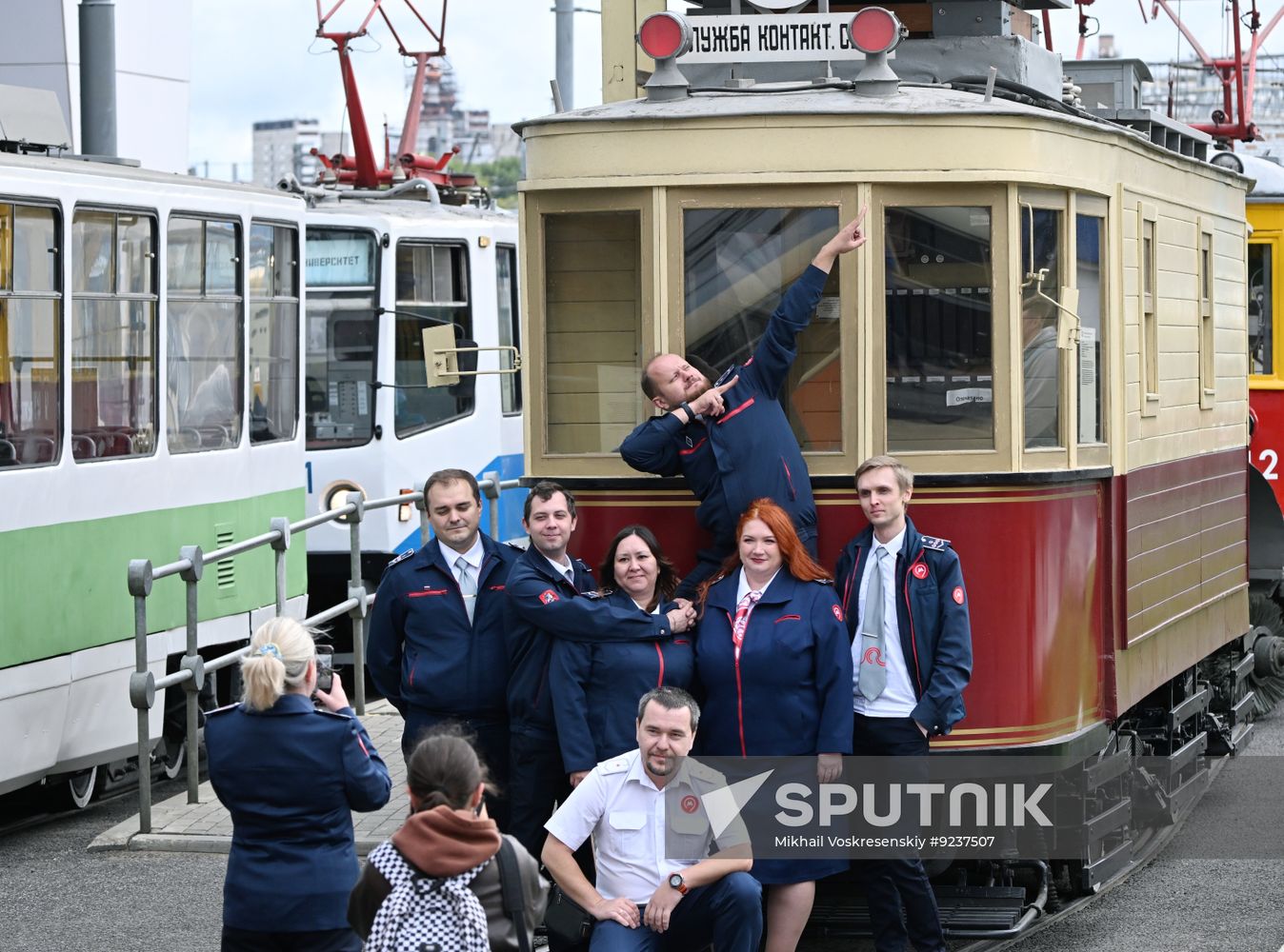 Russia Moscow City Day Tram Parade