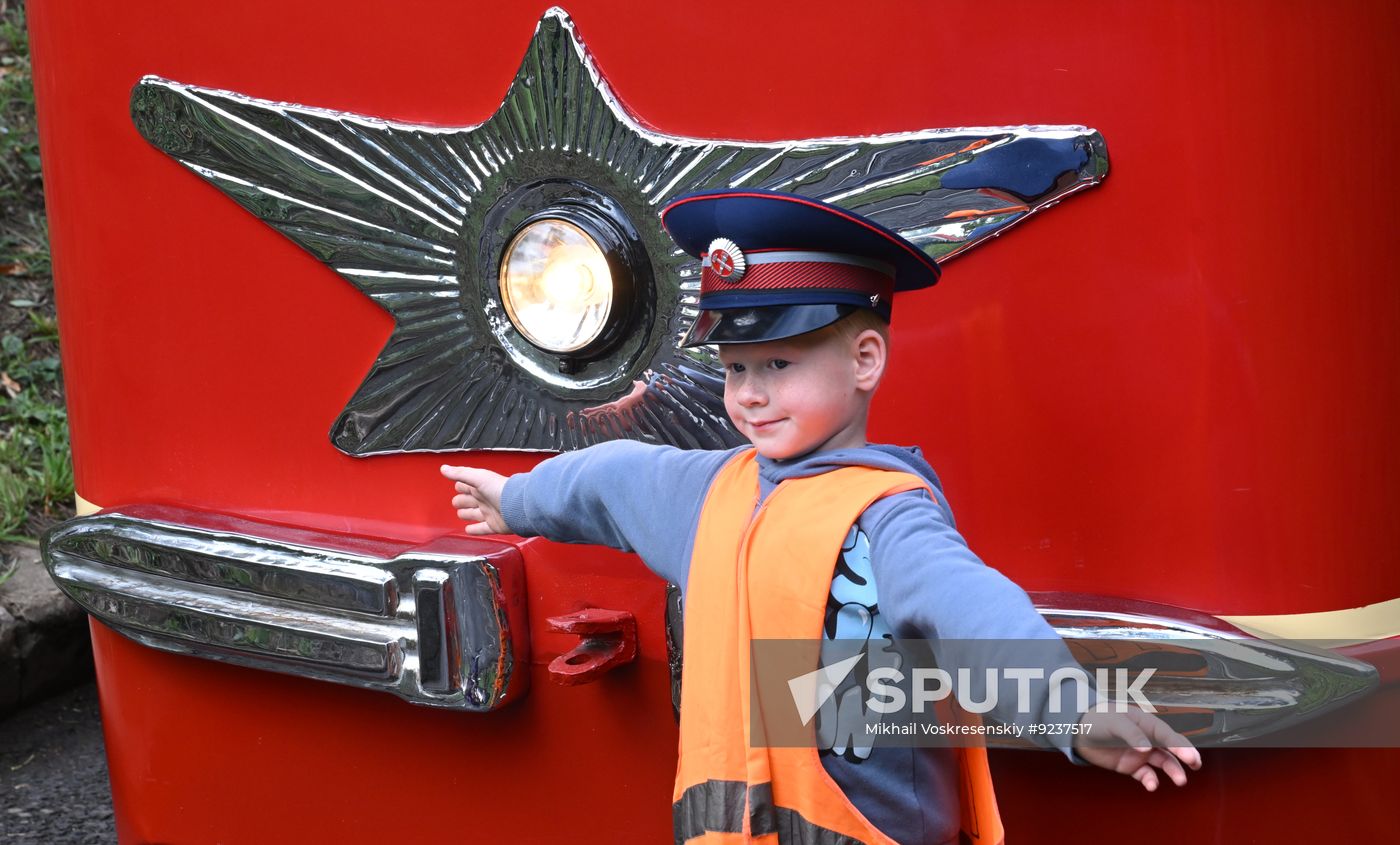 Russia Moscow City Day Tram Parade