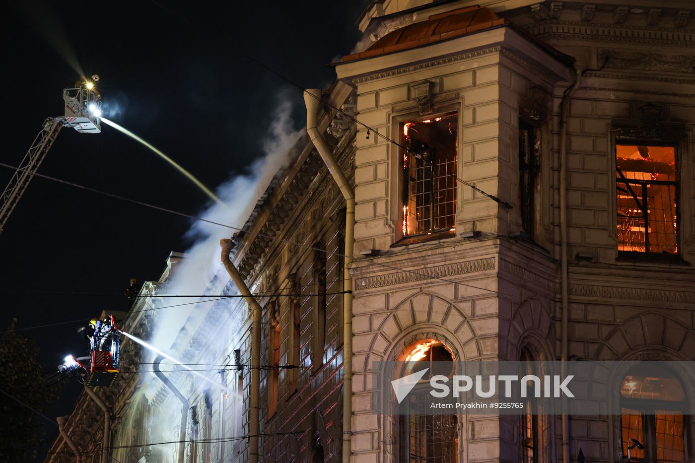 Russia St Petersburg Historic Building Fire